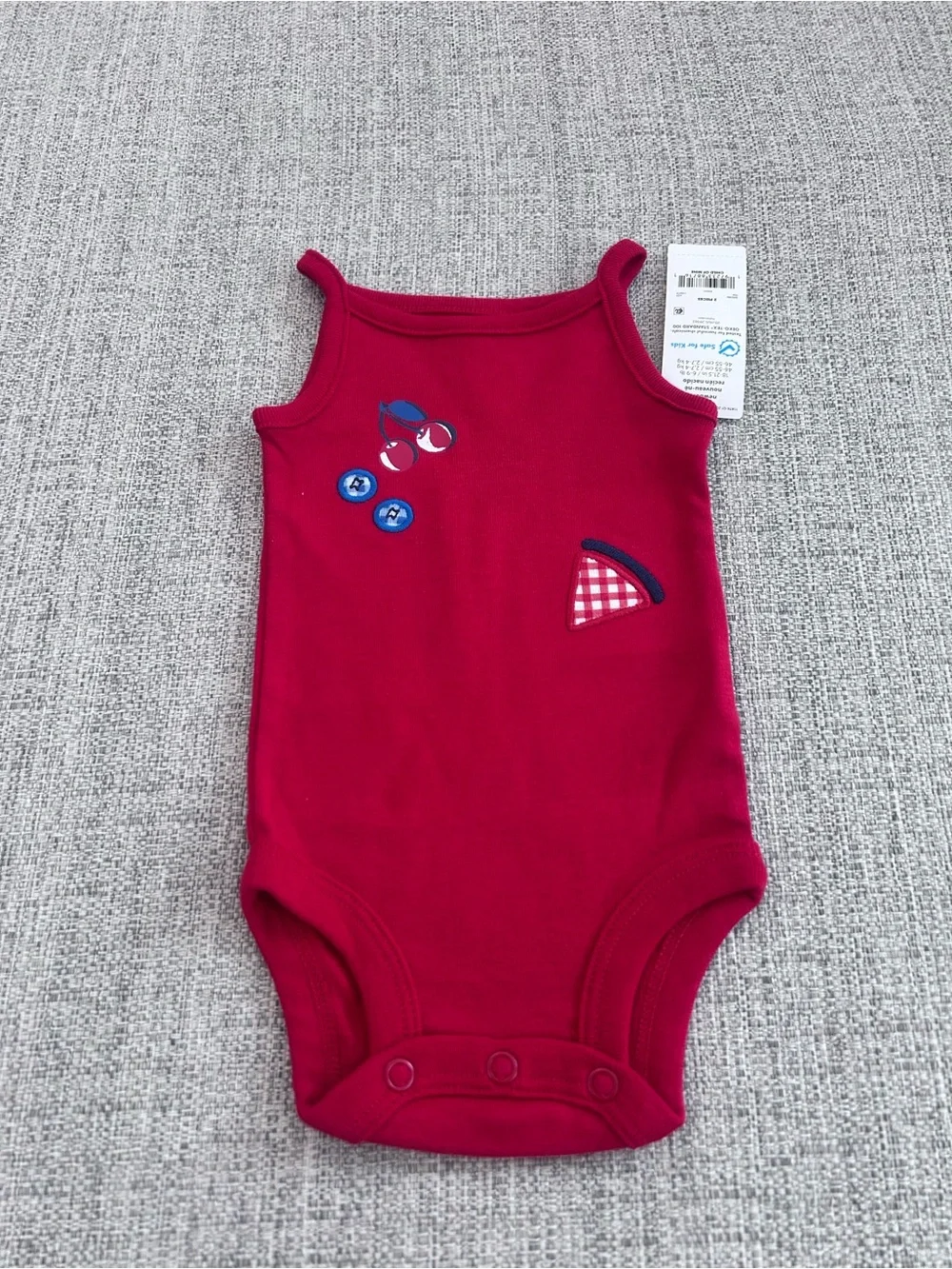 Carter's Red Tank Bodysuit with Navy Watermelon Ruffle Bloomers Size Newborn NWT